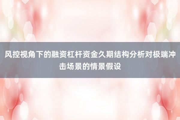 风控视角下的融资杠杆资金久期结构分析对极端冲击场景的情景假设