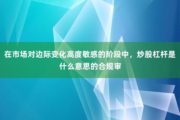 在市场对边际变化高度敏感的阶段中，炒股杠杆是什么意思的合规审