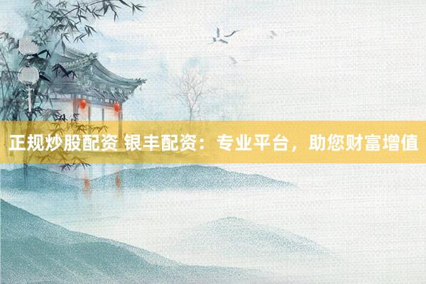 正规炒股配资 银丰配资：专业平台，助您财富增值